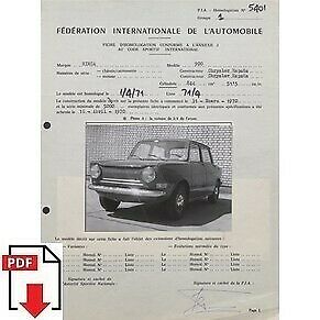 1971 Chrysler Simca 900 (Spain) FIA homologation form PDF download